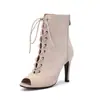 Sandalias Romanas Estilo Verano Boca de Pez Esmeriladas con Cremallera Trasera y Cordones Delanteros Sandalias de Tacón Alto 40-46 Zapatos de Comercio Exterior
