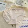 Ropa Interior Floral Pequeña para Mujer de Cintura Media de Algodón Puro con Entrepierna Extendida Dulce para Cuatro Estaciones Otoño e Invierno Calzones Simples Antibacterianos para Mujer