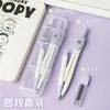 Set de Compás Macarrón Sencillo, 2 Piezas, Metal, para Estudiantes, Herramientas de Dibujo para Exámenes, Set de Compás de Dibujo Multifuncional