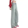 Jeans rectos holgados para mujer, primavera, otoño, invierno 2026 modelo nuevo, de cintura alta, adelgazantes, para petite, de pierna ancha, pantalones de largo hasta el suelo