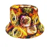 Sombrero de Pescador Estilo Hip-Hop Transfronterizo, Reversible, Unisex, Sombrero para el Sol para Exteriores, Sombrero de Cubo Estampado Versátil de Moda