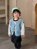 Roupa de Outono Infantil Colete Jaqueta 2026 Novo Estilo Coreano Roupa Infantil Conjunto de Roupa de Outono para Meninos Calça Jeans para Meninos