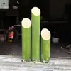 Jarrón de Tubo de Bambú Inclinado, Tubo para Arreglo Floral de Bambú Verde, Adorno Decorativo de Paisajismo Estilo Chino, Accesorio Creativo para Eventos de Boda