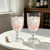 Vaso grande para jugo exquisitamente grabado, copa de vino de tallo largo, vaso para jugo, copa de vino tinto de tallo largo para banquetes de restaurante