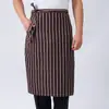Delantal medio de chef de restaurante delantal a rayas para hombres y mujeres pastel hotel cocina delantal medio unisex