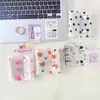 Urso Branco Leitoso Botão Duplo 3 Furos Mini Álbum de Cartões A8 Glitter 3 polegadas Grade Única Armazenamento Álbum de Fotos Bolsa com Zíper Planejador de Folhas Soltas