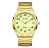 MEGIR suministro transfronterizo reloj de resorte al por mayor modelo popular con correa elástica y fuerte brillo nocturno reloj de pareja 1088