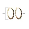 Brincos Retro Naturais Sintéticos de Turquesa Europeus e Americanos Justop Inseridos com Brincos e Argolas Banhados a Ouro