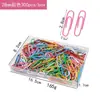 Clips para Papel Amazon al por Mayor Caja Cuadrada de 28 mm 300 Piezas Niquelados Clips para Papel de Colores Grapas Suministros de Oficina