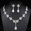 Collar de lujo con diamantes de imitación y pendientes para mujer, ideal para llevar en vivo y con explosiones.