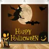 Decoração de Parede de Terror para Halloween Fantasma Duas Bruxas Preparando Poção Castelo Abóbora Fundo Tapeçaria de Parede Tapeçaria Decorativa Atacado