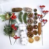Pinhas Secas Naturais Materiais de Decoração para Árvore de Natal Fotografia de Bolos e Sobremesas Adereços para Fotografia de Buquês Florais Baoshi