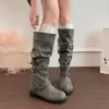 Primer Encuentro Temporada 2026 Otoño Hebilla de Cinturón Estilo Europeo y Americano Nuevo Botas de Motocicleta para Mujer, Botines de Media Caña con Punta Redonda de Moda y Versátiles para Mujer