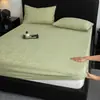 Sábana bajera de algodón jacquard 60S de lujo de alta gama, pieza única, protector de colchón engrosado de algodón puro, juego de cama de cobertura completa, juego de tres piezas