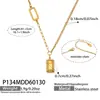 Collar con Colgante de Barra de Oro de la Suerte Más Vendido Transfronterizo Europeo y Americano Cadena para Clavícula Acero Inoxidable Grabado con Letra Chapado en Oro Real de 18K