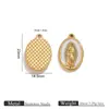 Pingente Oval com Efeito Gota de Óleo Banhado a Ouro 18K Aço Inoxidável Acessórios para Fazer Colar Pulseira Joias