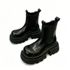 Botines Gruesos Estilo Dulce Negro Fresco Botines Tobillo Mujer 2026 Otoño Invierno Retro Versátiles Estilo Británico Botines Chelsea Mujer