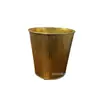 Venda direta da fábrica de pequenos baldes de metal de ferro galvanizado com listras verticais douradas em estilo pastoral para decoração de jardim e mini vasos de flores