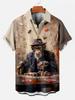 Exportación Transfronteriza Verano Hombres Casual Estampado Digital 3D Patrón de Orangután Camisa de Manga Corta para Hombre Playa Pod Personalización