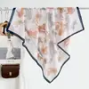 Lenço de seda de 90cm para mulheres, versátil e elegante, lenço pequeno rosa para pescoço, acessório estiloso para combinar com camisas, xales e lenços de cabeça