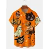 Nova camisa de manga curta 3D transfronteiriça Camisa impressa de Halloween camisa masculina de festa solta Europa e Estados Unidos DIY para figurar