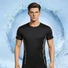Camiseta de Manga Corta Fina para Hombre de Dropshipping Transfronterizo, Nuevo Estilo de Verano para Correr y Fitness, Malla Fina de Seda Helada, Top Casual