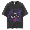 Tallas Europeas Transfronterizas Ropa Urbana Hip Hop para Hombre Camisetas Lavadas Anime Pok
