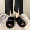 Sapatos Peludos de Novo Estilo para Mulheres para Outono e Inverno para Uso Externo Estilo Quente de Celebridade da Internet Ins Tendência Estilo Fada Chinelos de Pelúcia Domésticos Chinelos de Algodão Primavera