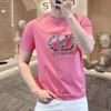 [Sensación fresca] 2025 algodón mercerizado verano camiseta de manga corta para hombre cuello redondo delgada manga media camiseta chaqueta para niños