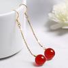 Pendientes de plata S925, pendientes de ágata roja, pendientes largos de mujer, pendientes de ágata viva con cera de abejas y ámbar.