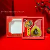 Nuevo Colgante de Hoja de Bodhi de Buda Zodiacal Oro Puro 999 12 Signos del Zodiaco Pegatinas para Teléfono Móvil Set de Caja de Regalo Venta al por Mayor