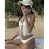 Traje de baño de dos piezas tipo camisola de nicho estilo tailandés para mujer, nuevo para el verano 2025, para cuerpos ligeramente regordetes, modelador, adelgazante, bikini con huecos