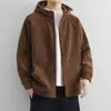 Chaqueta de Polar Pesado para Hombre, Polar con Capucha Otoño e Invierno, Cárdigan Grueso con Cremallera, Sudadera de Polar Elegante