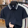 Camisa Polo de Verano 2026 para Hombre con Mangas Cortas, Transpirable, Casual, Cómoda, Transpirable, Rayas Bloque de Color, Camiseta de Corteholgado