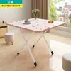 Mesa Plegable para Uso Doméstico, Mesa de Comedor para Viviendas de Alquiler, Mesa Pequeña para Comer en Apartamentos de Alquiler, Dormitorio, Mesa Portátil para Exteriores, Mesa Cuadrada Simple para Montar Puestos