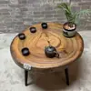 Mesa de Té de Madera de Alcanfor Talla de Raíz Madera Maciza Mesa de Café Pequeña Estilo Shaji B&B Sala de Estar Ventana Saliente Tatami Mesa Pequeña