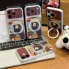 Funda para teléfono con soporte de cachorro de tablero de ajedrez adecuada para iPhone16promax Funda para teléfono Apple 17 funda de cambio instantáneo galvanizada