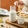 Juego de jarra y vasos de vidrio resistente al calor estilo japonés para uso doméstico, apto para jugo, agua fría, leche y cold brew