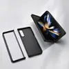 Nueva Funda para Teléfono Móvil Samsung Zfold8, Cubierta Protectora Negra Simple y Elegante tipo Piel, Carcasa Plegable Izquierda y Derecha Anti-Caída