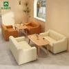 Conjunto de Mesa e Cadeiras para Loja de Chá com Leite, Sofá de Lazer Estilo Café Creme, Mesa e Cadeiras de Jantar Comerciais, Sofá de Recepção e Reunião