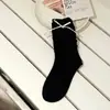 Acheng Home Atacado Meias Femininas Meias de Algodão Sem Costura Outono e Inverno Meias de Cano Médio Coração e Laço Estilo Doce Coreano Amontoadas