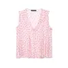 Camisa de Verano 2026 Nueva al por Mayor para Mujer, Estilo Europeo y Americano, Cuello en V, Capas, Estampado de Lunares 26183