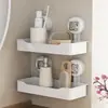 Estante de almacenamiento multifuncional para baño, estante triangular de esquina para baño, estante de esquina para inodoro montado en la pared sin taladro, estante de almacenamiento para ducha montado en la pared