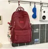 Mochila Graduada con Patrón de Piedra Color Rojo Vino, Estilo Pareja, Estilo Ropa de Trabajo Fresco y Elegante, Mochila Versátil para Viajes de Viaje Casual