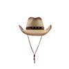 Sombrero de vaquero occidental para hombres y mujeres, sombrero de caballero vintage de nicho, sombrero de paja para exteriores de primavera y verano.
