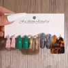Pendientes de ala ancha con textura de carey vintage francés, pendientes de resina para mujer estilo retro vacacional, suministrados por la fábrica de origen