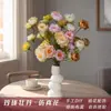 Flores Artificiales con 6 Cabezas, Rosas Pastorales para Bodas, Decoraciones de Pasillo de Salón de Bodas, Materiales de Decoración de Escenario de Hotel, Flores de Seda, Accesorios de Fotografía