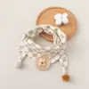 Cachecol para Bebê Outono e Inverno Estilo Coreano Desenho Animado Algodão Puro Cachecol Triângulo para Bebê Cachecol de Inverno à Prova de Vento para Bebês e Meninas