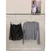 Conjunto de Dos Piezas Ruoxin Otoño Nueva Llegada Top sin Mangas de Cuadros con Tirantes de Volantes + Camisa Pequeña