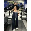Calça de Moletom Esportiva Fitness Cor Blocada Americana Masculina 2026 Outono Calça Pesada Corte Reto Versátil Casual